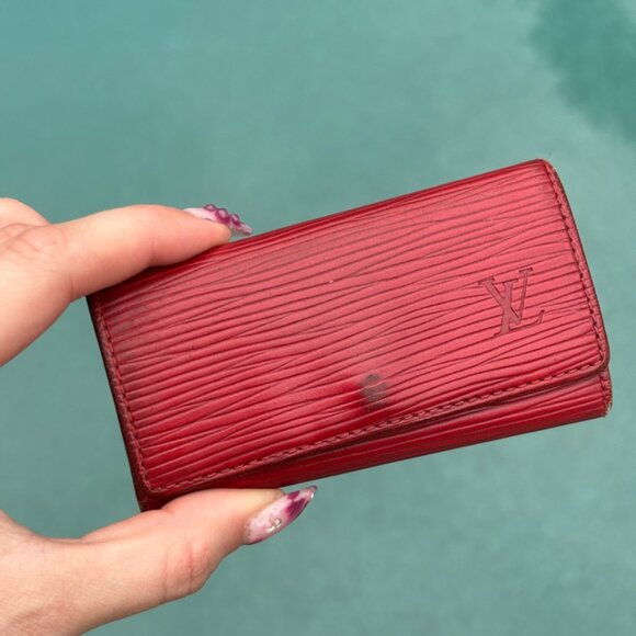 Louis Vuitton Red Epi Leather Key Case Wallet - Picture 1 of 15